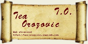 Tea Orozović vizit kartica